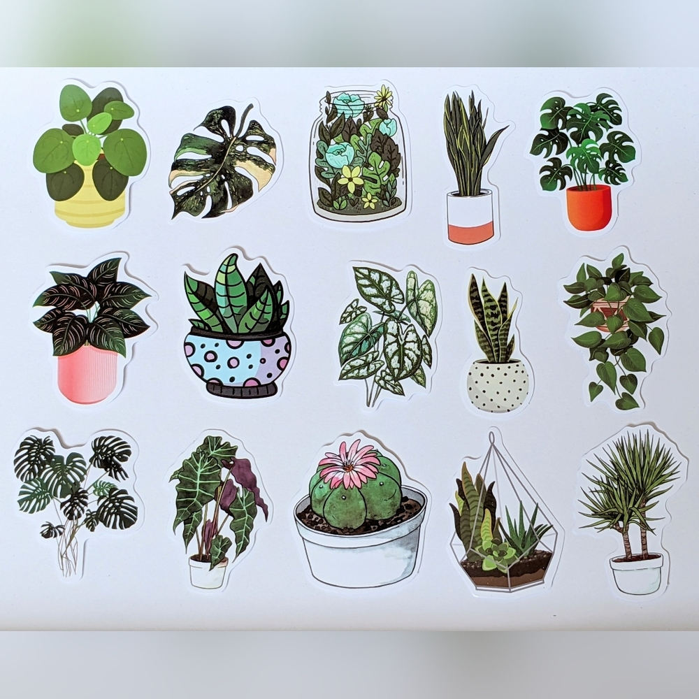 🌿  plant lady🌿 ☘️ plants Stickers waterproof, 15 different styles